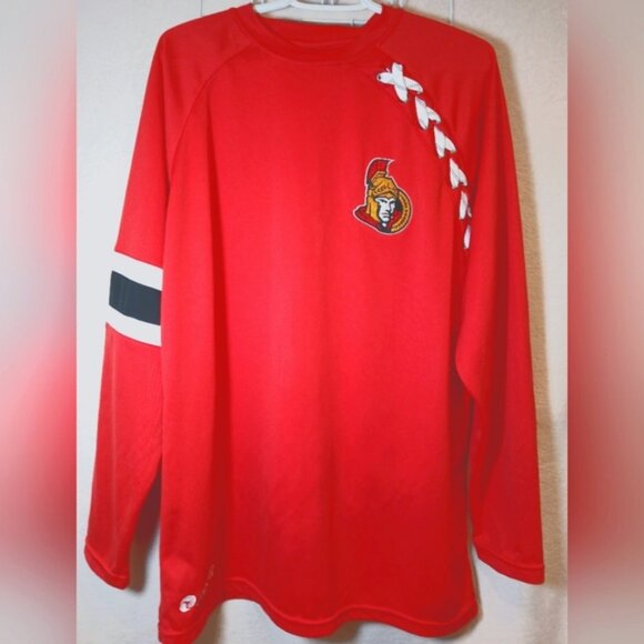 Firstar NHL Ottawa Senators Long Sleeve Shirt - Size XL hockey lace side - Picture 1 of 7